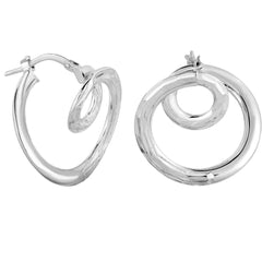 14K Gold Fancy Small Circle In Oval Tube Hoop Earrings fine designer jewelry for men and women