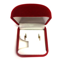 14k Yellow Gold Lighting Bold Stud Earrings fine designer jewelry for men and women
