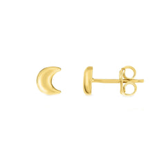 14k Yellow Gold Half Moon Stud Earrings fine designer jewelry for men and women