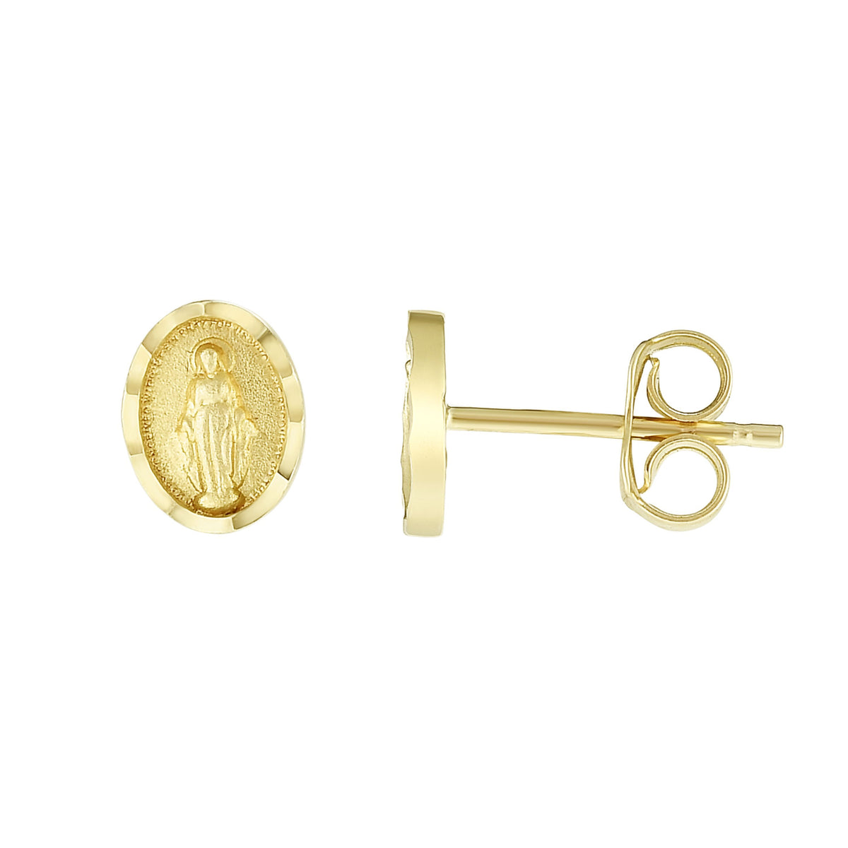 14k Yellow Gold Saint Maria Stud Earrings