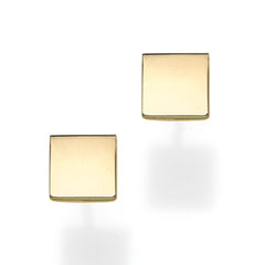14k Yellow Gold Square Shape Stud Earrings