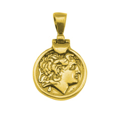 Sterling Silver 18 Karat Gold Overlay Plated Alexander The Great Pendant fine designer jewelry for men and women