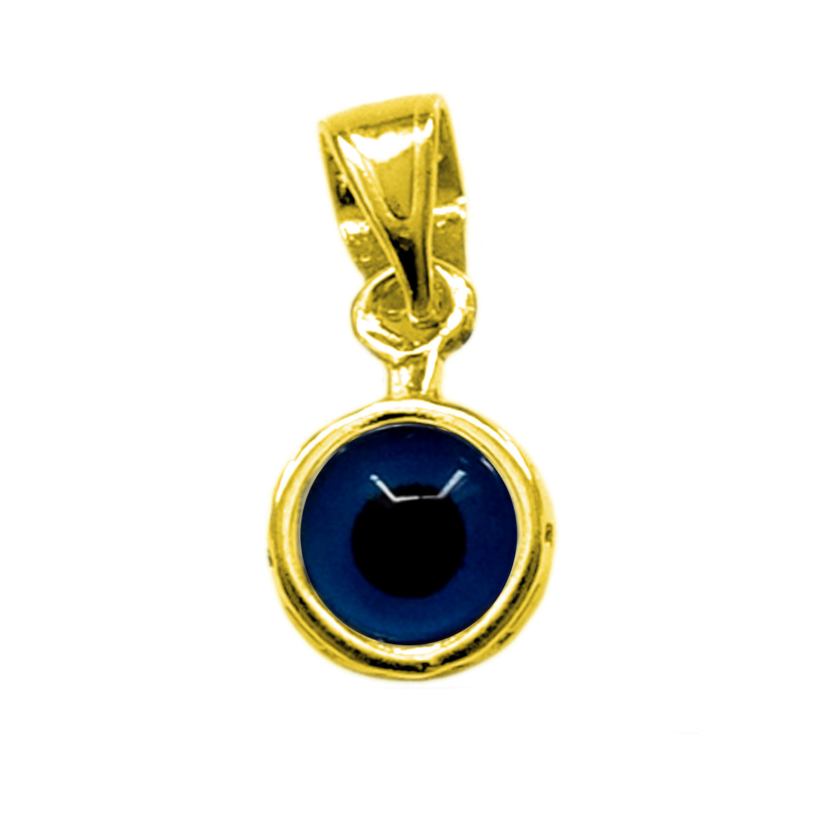 Sterling Silver 18 Karat Gold Overlay Plated Greek Meandros Evil Eye Pendant fine designer jewelry for men and women