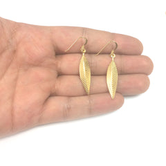 Sterling Silver 18 Karat Gold Overlay Greek Olive Leaf Drop Earrings fine designer jewelry for men and women