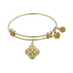 Stipple Finish Brass Celtic Four Knot Angelica Bangle Bracelet, 7.25" fine designer jewelry for men and women