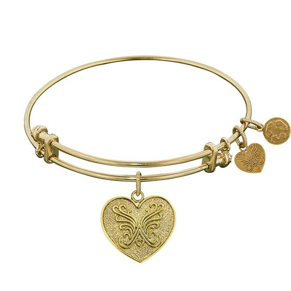 Stipple Finish Brass Angelica Heart Angelica Bracelet, 7.25" fine designer jewelry for men and women
