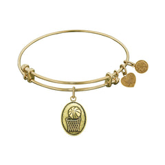 Smooth Finish Brass Basketball Angelica Bangle Bracelet, 7.25" fine designer jewelry for men and women