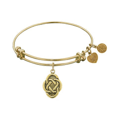 Stipple Finish Brass Celtic Oval Knot Angelica Bangle Bracelet, 7.25" fine designer jewelry for men and women