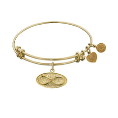 Stipple Finish Brass Infinity Angelica Bangle Bracelet, 7.25" fine designer jewelry for men and women