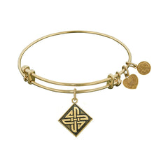 Smooth Finish Brass Celtic Square Knot Angelica Bangle Bracelet, 7.25" fine designer jewelry for men and women