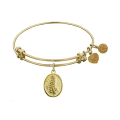 Stipple Finish Brass Faith and Trust Angelica Bangle Bracelet, 7.25" fine designer jewelry for men and women