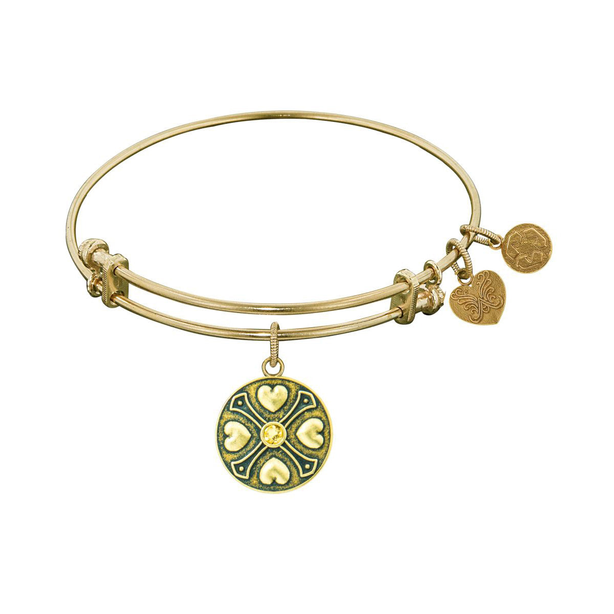 Finish Brass November Birthstone Angelica Bangle Bracelet, 7.25" fine designer jewelry for men and women