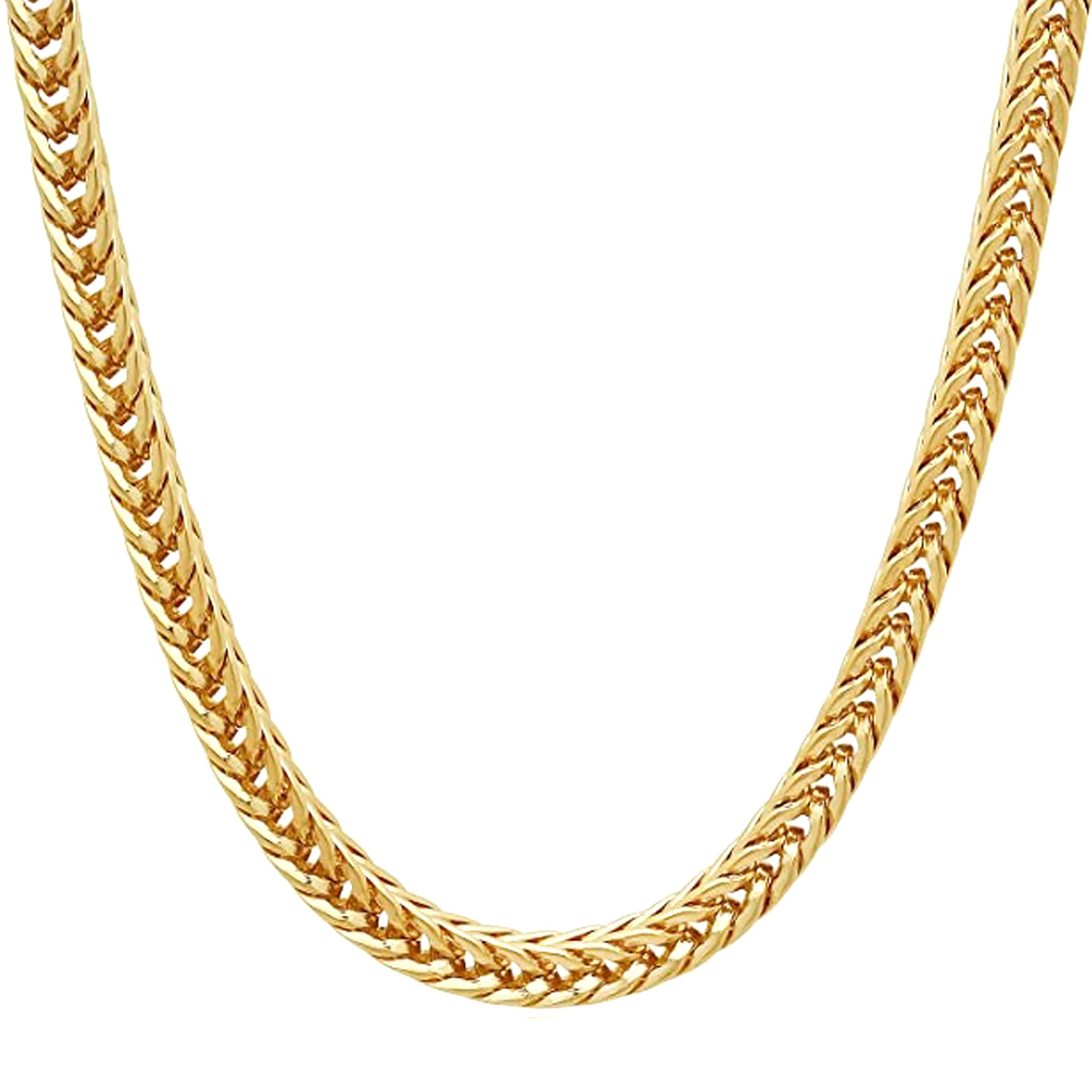 14K Yellow Gold Filled Round Franco Chain Necklace, 6.0mm Wide fine designer jewelry for men and women
