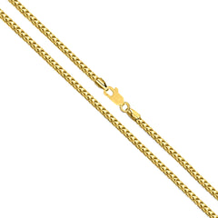 14k Yellow Solid Gold Franco Chain Necklace, 1.8mm fine designer jewelry for men and women