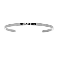 Intuitions Stainless Steel DREAM BIG Diamond Accent Cuff Bangle Bracelet fine designer jewelry for men and women