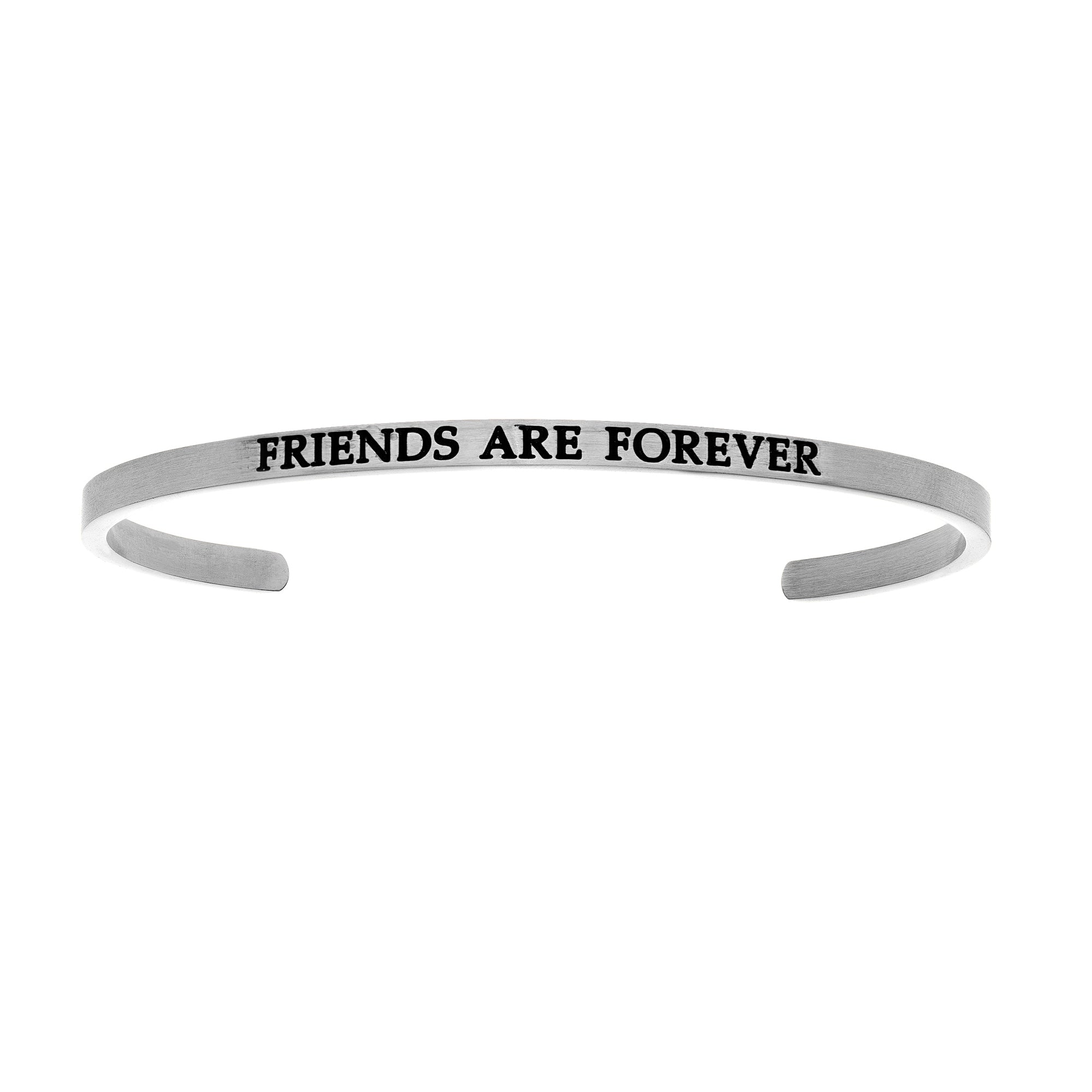 Intuitions Stainless Steel FRIENDS ARE FOREVER Diamond Accent Cuff Bangle Bracelet fine designer jewelry for men and women