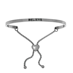 Intuitions Stainless Steel Believe Bangle Bracelet