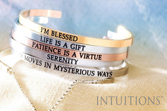 Intuitions Stainless Steel DETERMINED Diamond Accent Cuff Bangle Bracelet