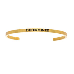 Intuitions Stainless Steel DETERMINED Diamond Accent Cuff Bangle Bracelet