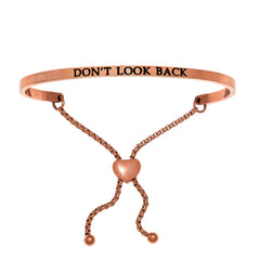 Intuitions Stainless Steel DON’?????????T LOOK BACK Diamond Accent Adjustable Bracelet