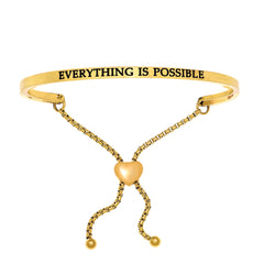 Intuitions Stainless Steel EVERYTHING IS POSSIBLE Diamond Accent Adjustable Bracelet