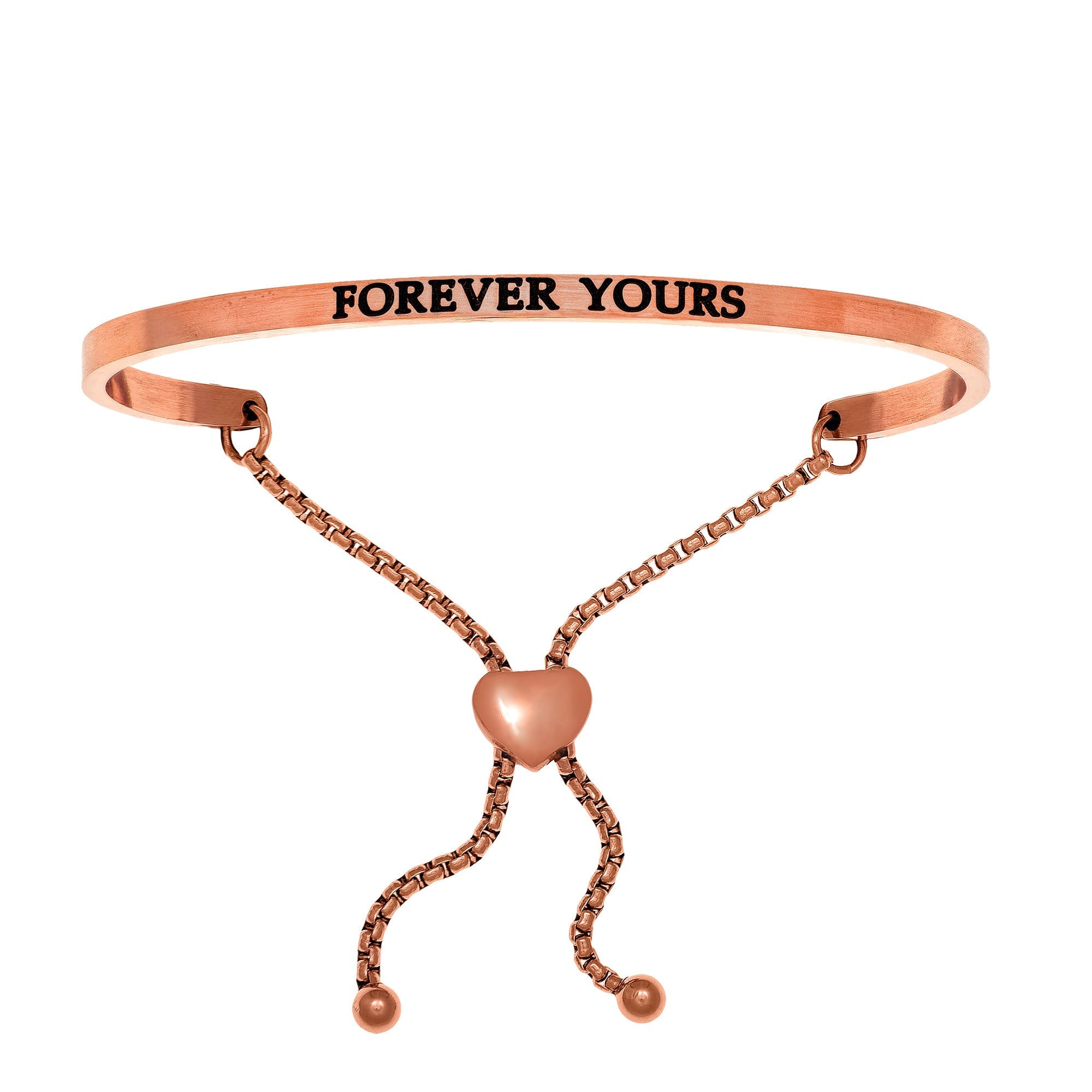 Intuitions Stainless Steel FOREVER YOURS Diamond Accent Adjustable Bracelet