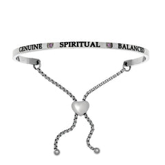 Intuitions Stainless Steel Genuine, Spiritual, Balanced February Purple Birthstone Bangle Bracelet