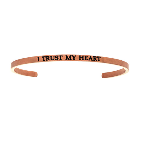 Intuitions Stainless Steel I TRUST MY HEART Diamond Accent Cuff Bangle Bracelet