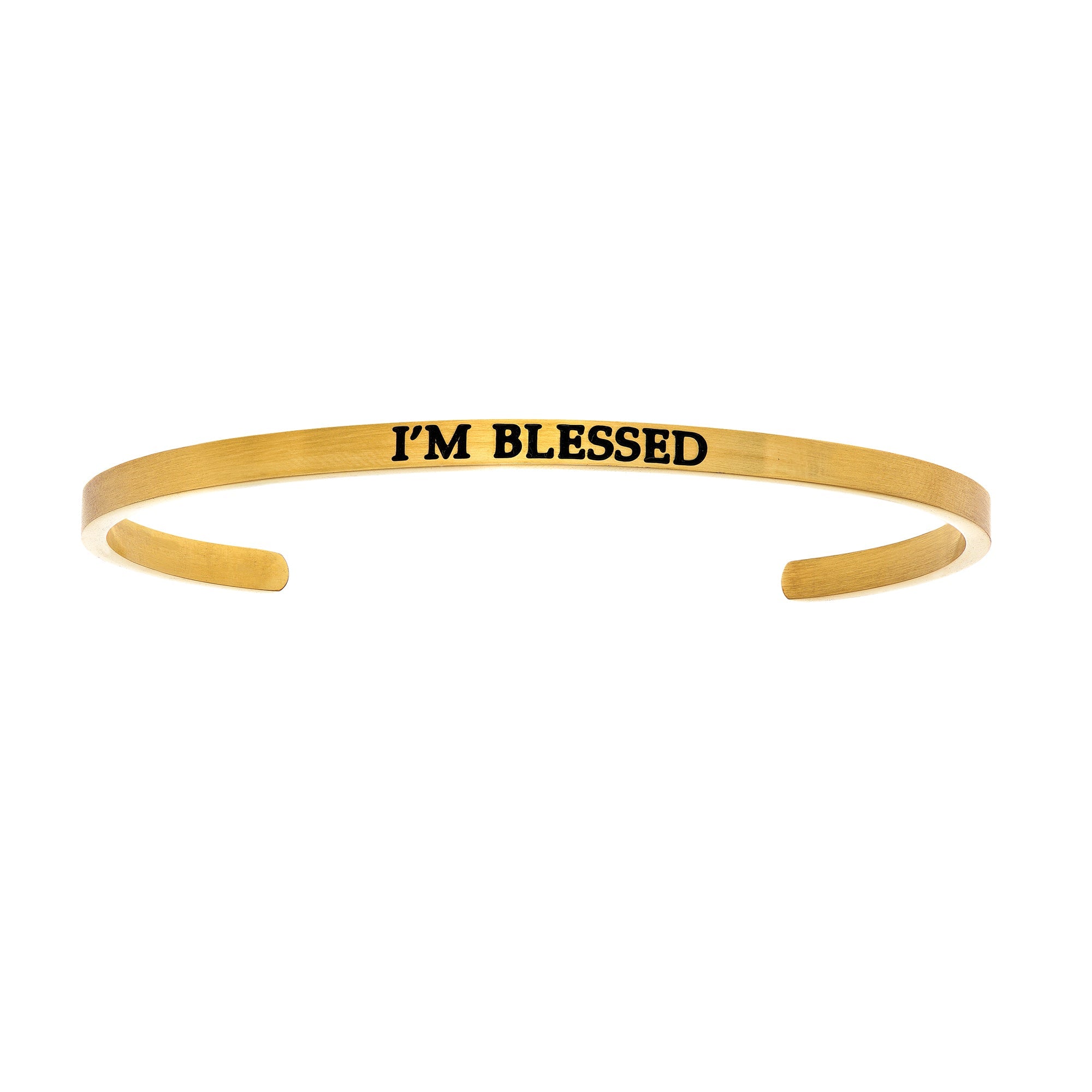 Intuitions Stainless Steel I’?????????M BLESSED Diamond Accent Cuff Bangle Bracelet