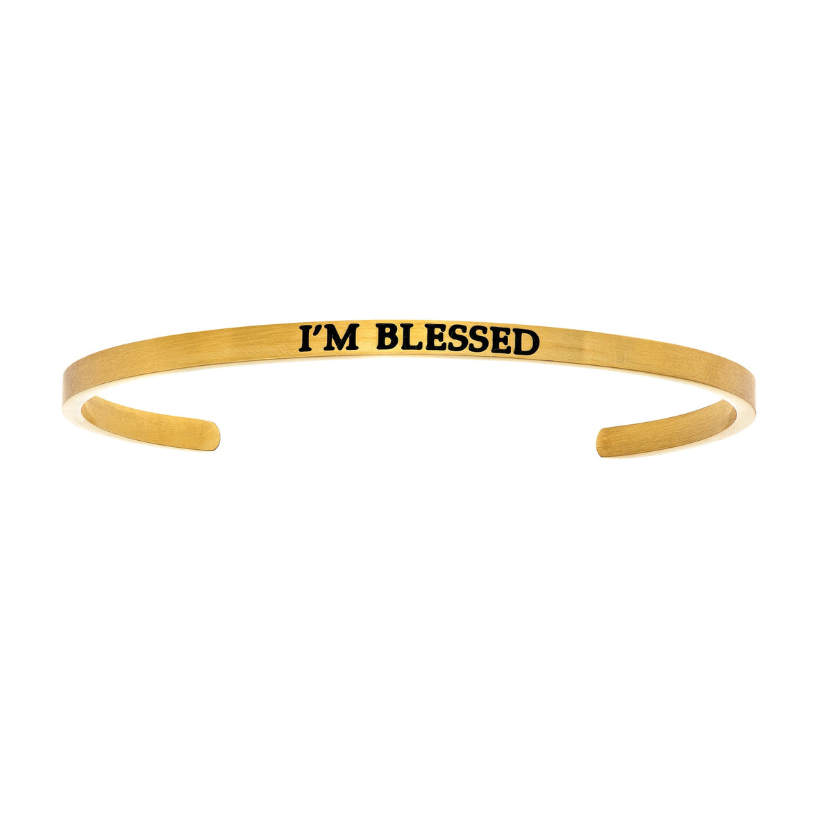 Intuitions Stainless Steel I’?????????M BLESSED Diamond Accent Cuff Bangle Bracelet