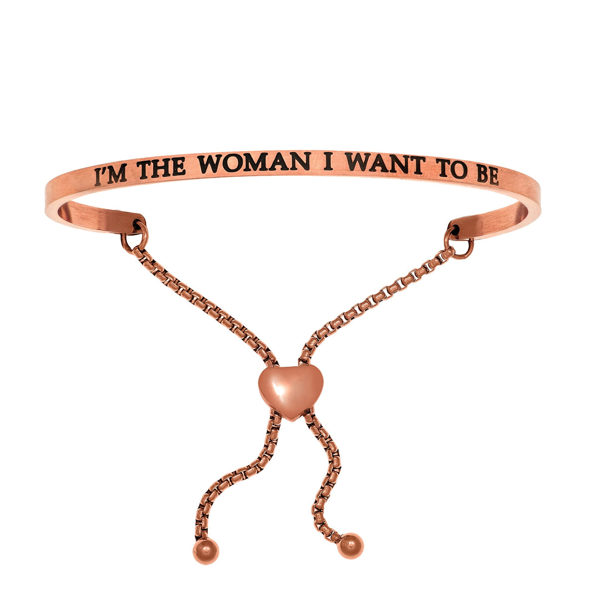 Intuitions Stainless Steel I’?????????M THE WOMAN I WANT TO BE Diamond Accent Adjustable Bracelet