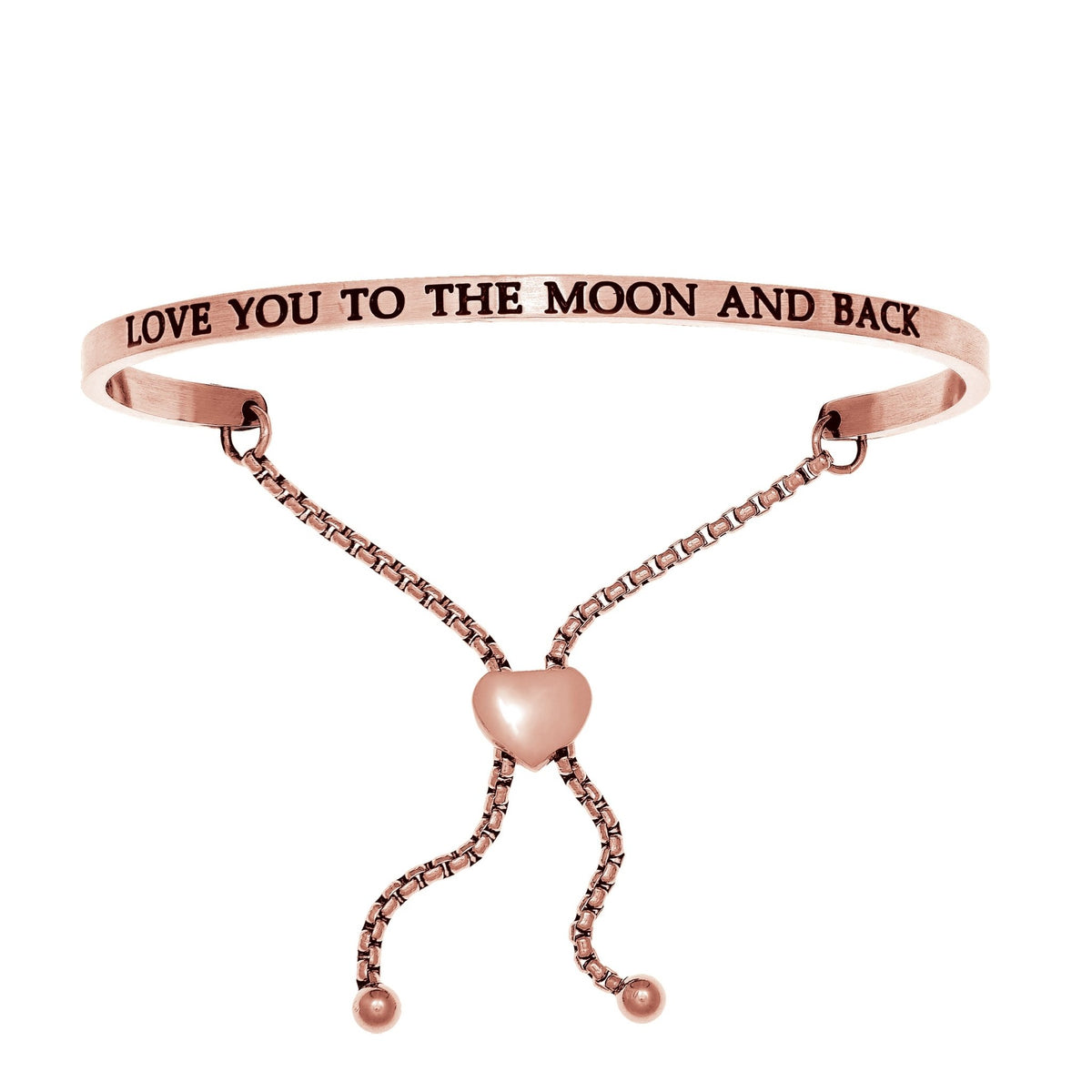 Intuitions Stainless Steel Love You to the Moon and Back Bangle Bracelet