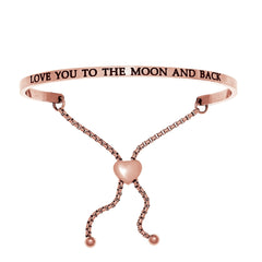 Intuitions Stainless Steel Love You to the Moon and Back Bangle Bracelet