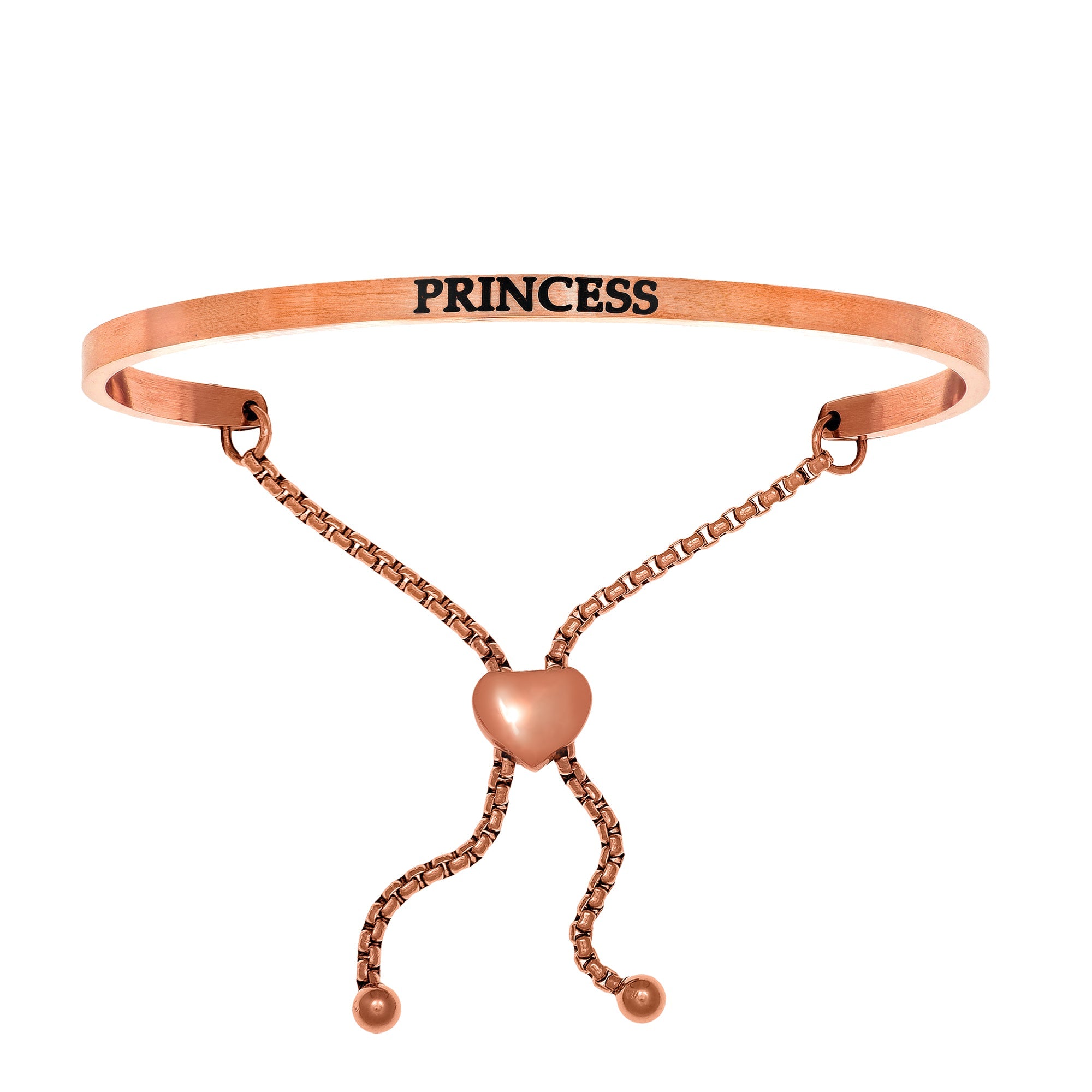 Intuitions Stainless Steel PRINCESS Diamond Accent Adjustable Bracelet