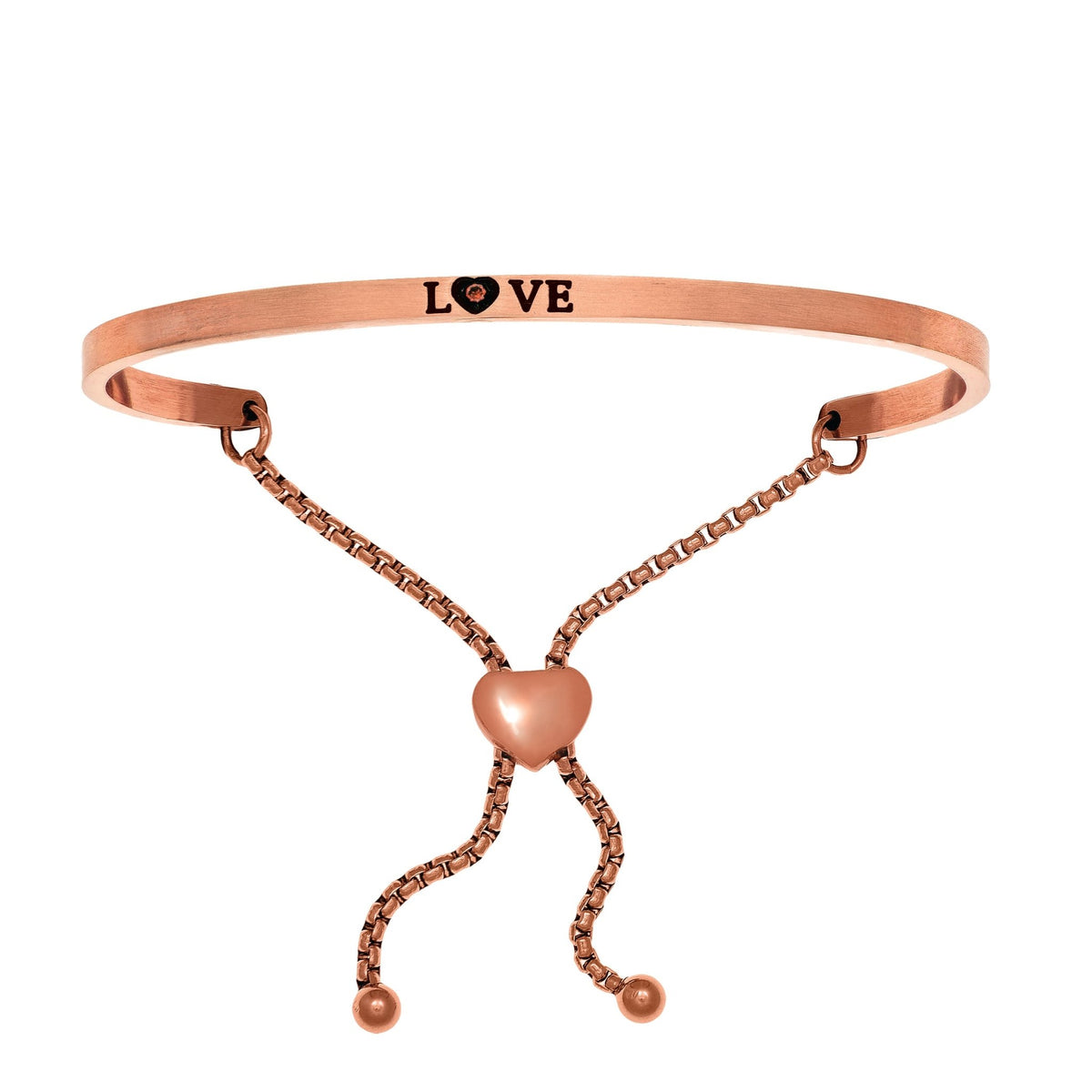 Intuitions Stainless Steel Satin Square Love Bangle Bracelet