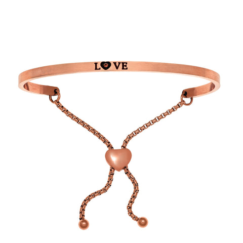 Intuitions Stainless Steel Satin Square Love Bangle Bracelet