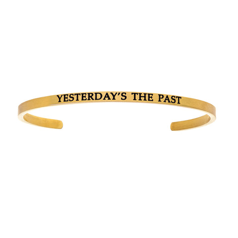 Intuitions Stainless Steel YESTERDAY'S THE PAST Diamond Accent Cuff Bangle Bracelet