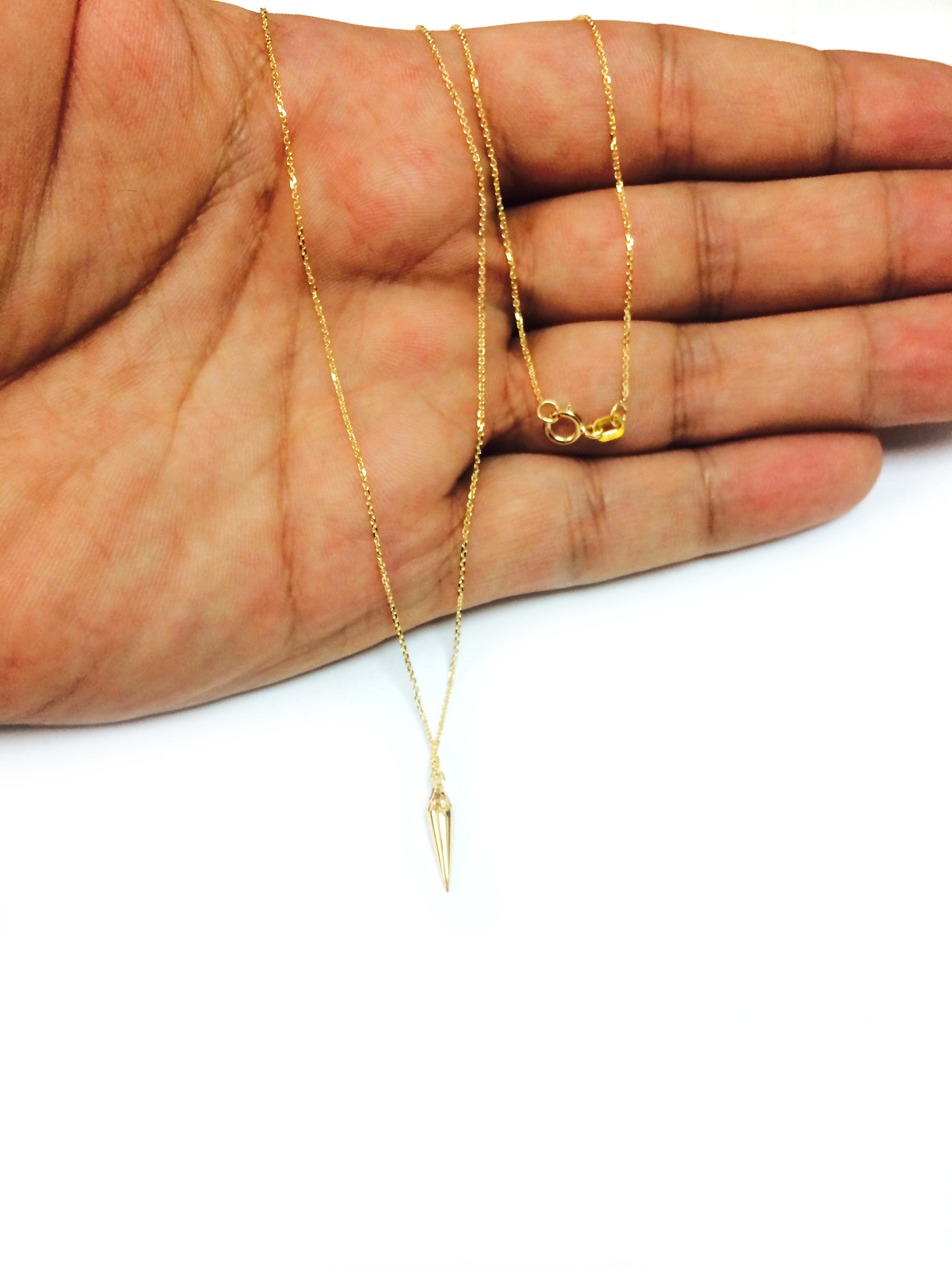 14K Yellow Gold Hypnosis Pendulum Pendant Necklace, 18" fine designer jewelry for men and women