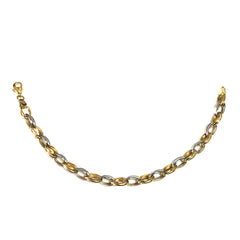 14k Yellow And White Gold Oval Links Bracelet, 7,25" fine designer jewelry for men and women
