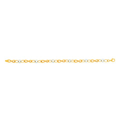 14k Yellow And White Gold Oval And Infinity Links Bracelet, 7,5" fine designer jewelry for men and women