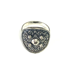 Sterling Silver Byzantine Style Round Ring fine designer jewelry for men and women