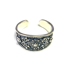 Sterling Silver Byzantine Adjustable Band Ring fine designer jewelry for men and women