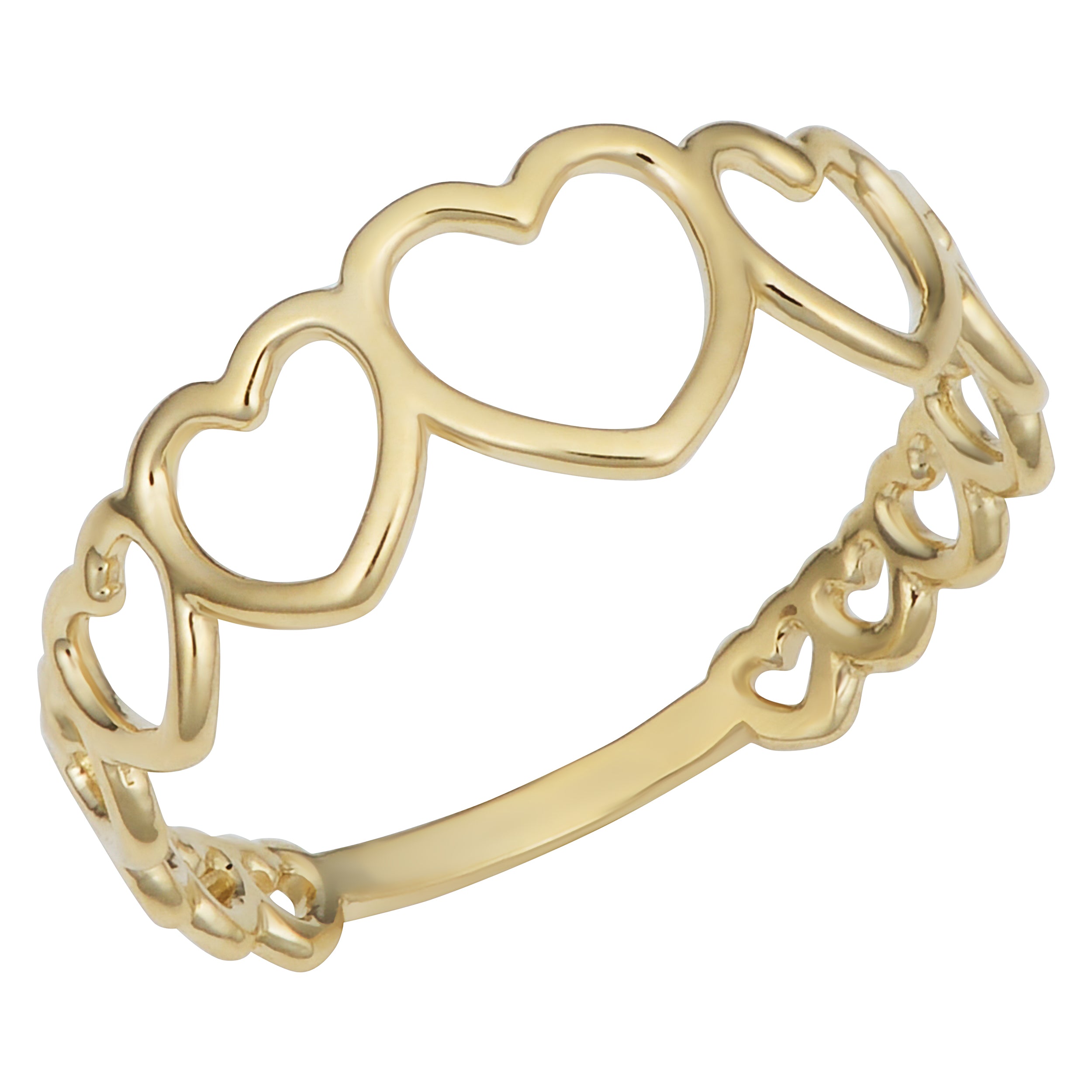 14k Yellow Gold Hearts Ring fine designer jewelry for men and women