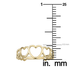 14k Yellow Gold Hearts Ring fine designer jewelry for men and women