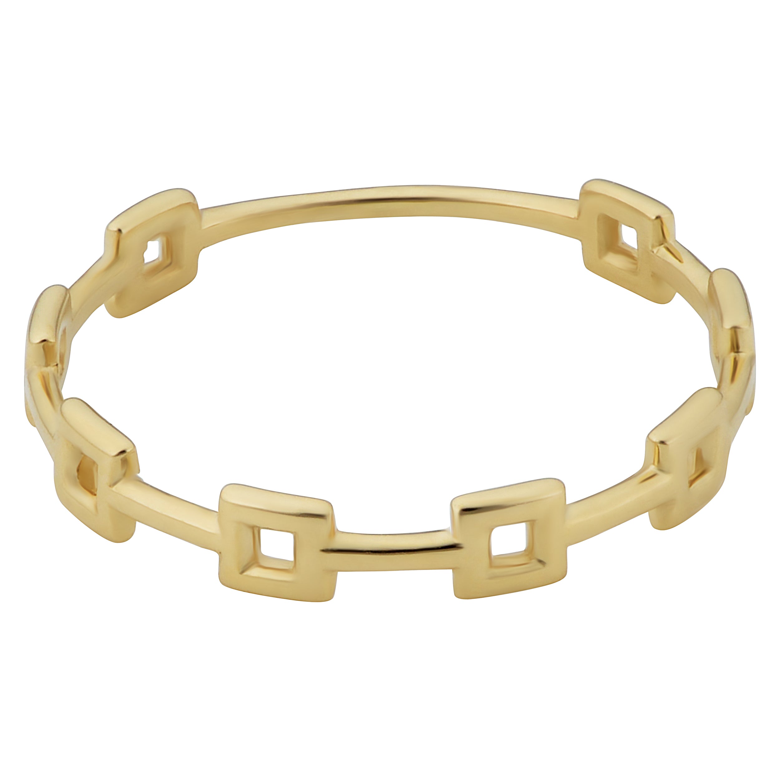 14k Yellow Gold Square Station Ring fine designer jewelry for men and women
