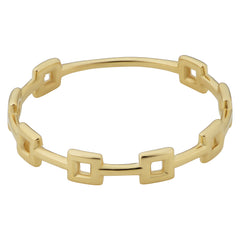 14k Yellow Gold Square Station Ring fine designer jewelry for men and women