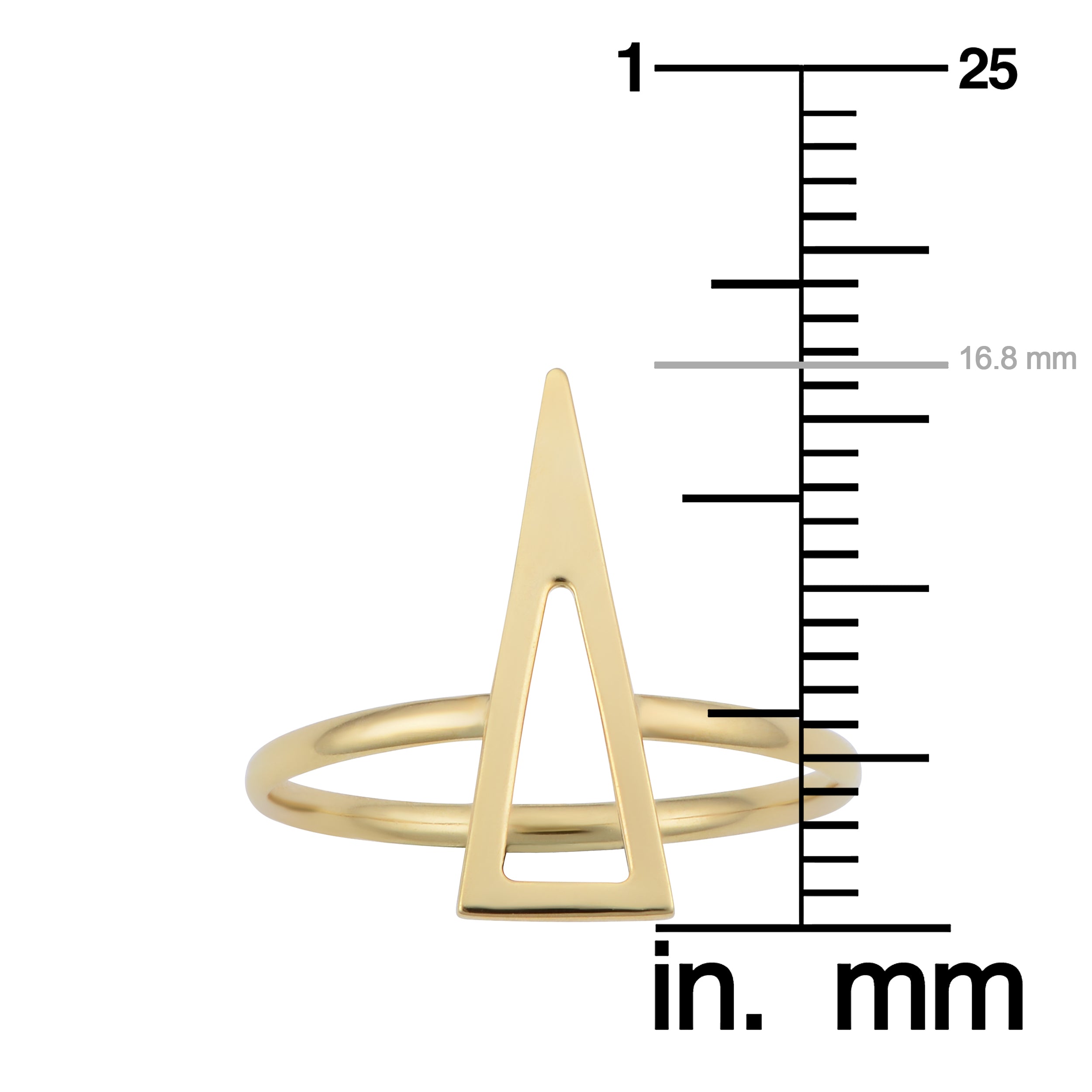 14k Yellow Gold Triangle Shape Ring fine designer jewelry for men and women