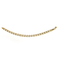 14k Yellow And White Gold Hugs And Kisses Link Bracelet, 7,25" fine designer jewelry for men and women