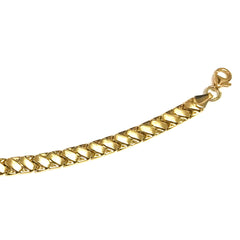 14k Yellow Gold Weaved Link Fancy Bracelet, 7.25" fine designer jewelry for men and women