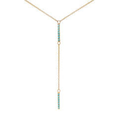 14K Yellow Gold Hanging Bar Pendant Necklace, 16" To 18" Adjustable fine designer jewelry for men and women